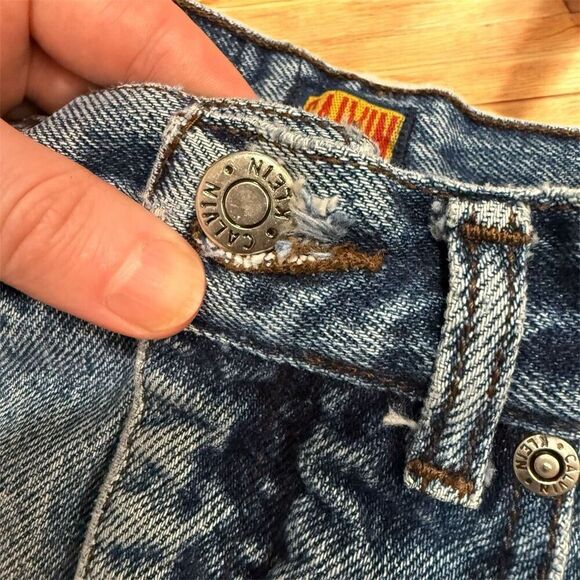 Vintage Calvin Klein Slim Straight Jeans Mom 27”Tapered High Rise - Picture 5 of 11